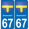 67 Bossendorf autocollant sticker plaque immatriculation auto ville