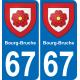 67 Bourg-Bruche-aufkleber plakette ez stadt