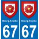 67 Bourg-Bruche sticker plate registration city