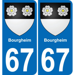 67 Bourgheim autocollant sticker plaque immatriculation auto ville