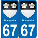 67 Bourgheim-aufkleber plakette ez stadt