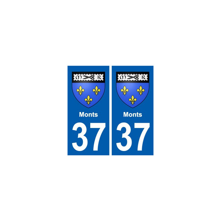 37 Monts ville autocollant plaque stickers