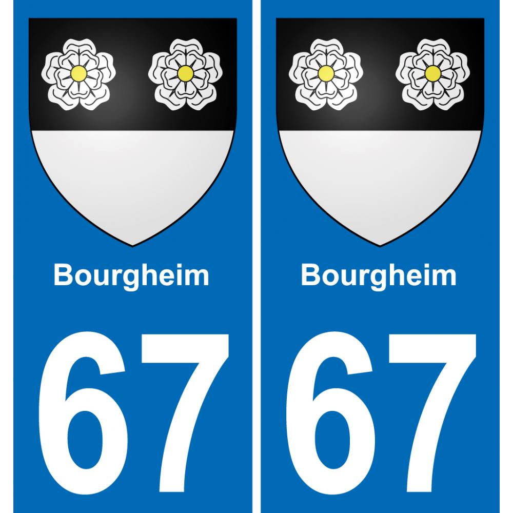 67 Bourgheim placa etiqueta de registro de la ciudad