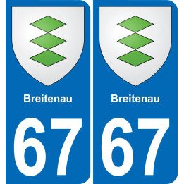 67 Breitenau autocollant sticker plaque immatriculation auto ville