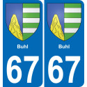 67 Buhl autocollant sticker plaque immatriculation auto ville