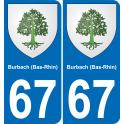 67 Burbach (Bas-Rhin) sticker plate registration city