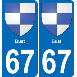 67 Bust autocollant sticker plaque immatriculation auto ville