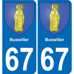 67 Buswiller autocollant sticker plaque immatriculation auto ville