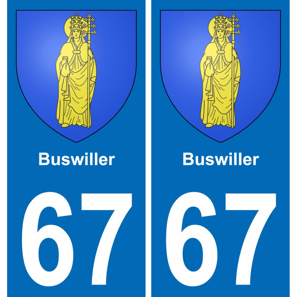 67 Buswiller autocollant sticker plaque immatriculation auto ville