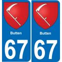67 Butten sticker plate registration city