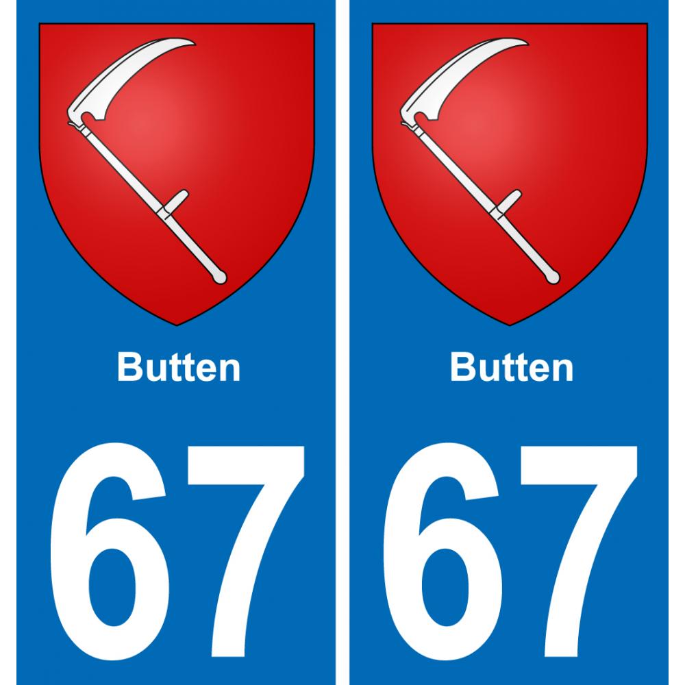 67 Butten sticker plate registration city