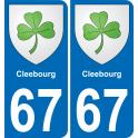 67 Cleebourg sticker plate registration city
