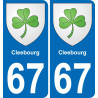 67 Cleebourg adesivo piastra di registrazione city