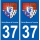 37 Sainte-Maure-de-Touraine ville autocollant plaque stickers