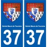 37 Sainte-Maure-de-Touraine de la ciudad de etiqueta, placa de la etiqueta engomada