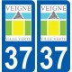 37 Veigné logo ville autocollant plaque stickers