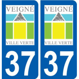 37 Veigné logo ville autocollant plaque stickers
