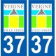 37 Veigné logo ville autocollant plaque stickers