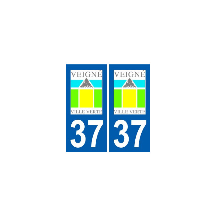 37 Veigné logo ville autocollant plaque stickers