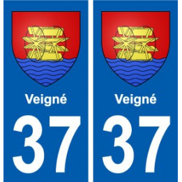 37 Veigné ville autocollant plaque stickers