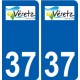 37 Véretz logo ville autocollant plaque stickers