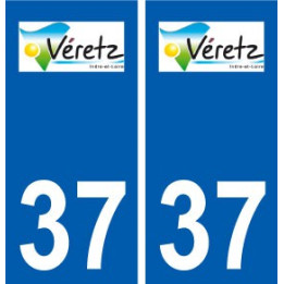 37 Véretz logo ville autocollant plaque stickers