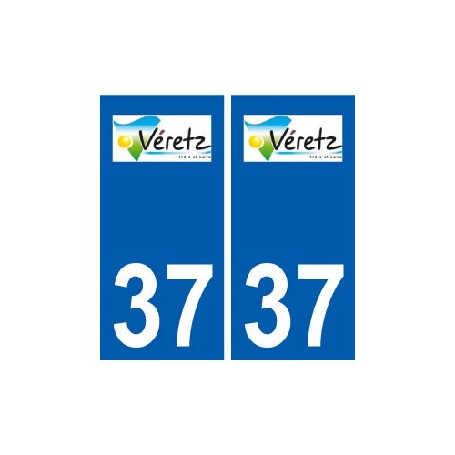 37 Véretz logo ville autocollant plaque stickers