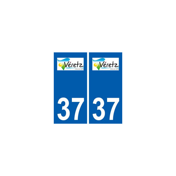 37 Véretz logo ville autocollant plaque stickers