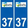 37 Véretz logo città adesivo, adesivo piastra