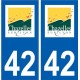 42 Chazelles-sur-Lyon logo ville autocollant plaque stickers