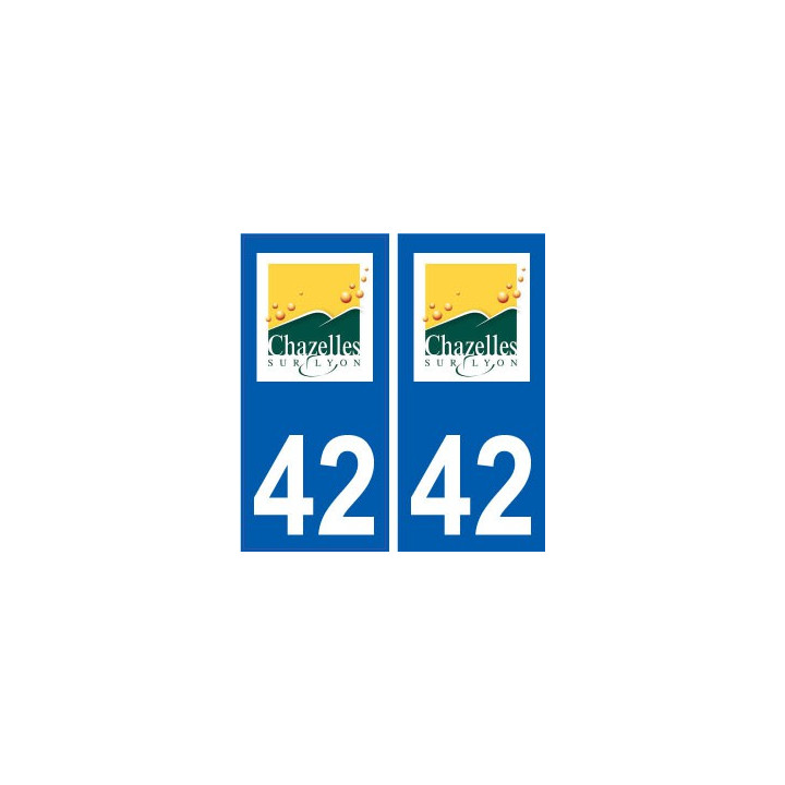 42 Chazelles-sur-Lyon logo ville autocollant plaque stickers