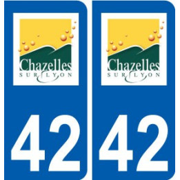 42 Chazelles-sur-Lyon logo ville autocollant plaque stickers