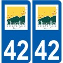 42 Chazelles-sur-Lyon logo ville autocollant plaque stickers