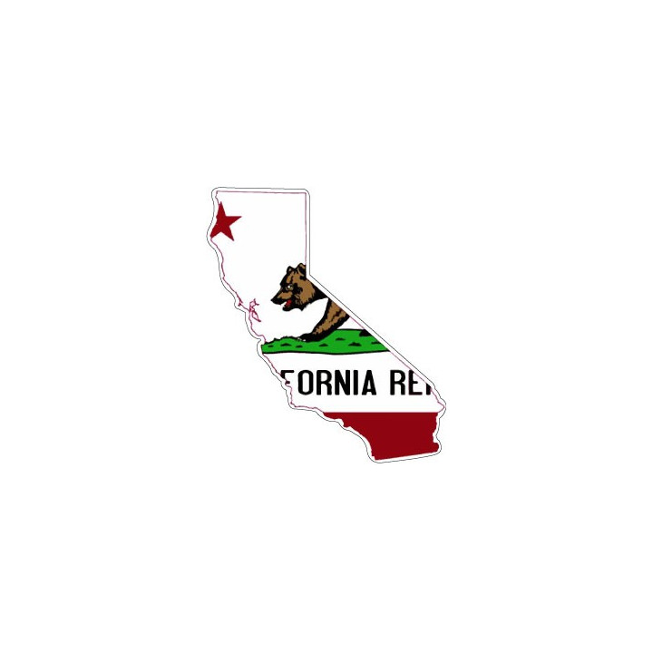 Autocollant sticker adhesif voiture drapeau carte californie usa california