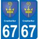 67 Crœttwiller-aufkleber plakette ez stadt