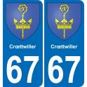 67 Crœttwiller sticker plate registration city
