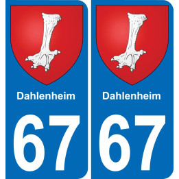 67 Dahlenheim autocollant sticker plaque immatriculation auto ville