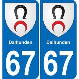 67 Dalhunden autocollant sticker plaque immatriculation auto ville