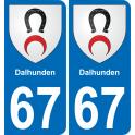 67 Dalhunden sticker plate registration city
