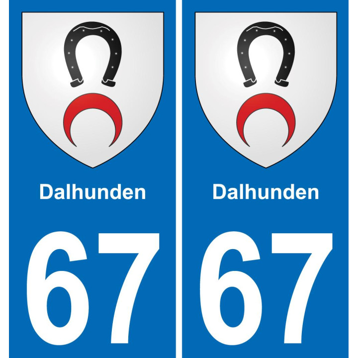 67 Dalhunden autocollant sticker plaque immatriculation auto ville