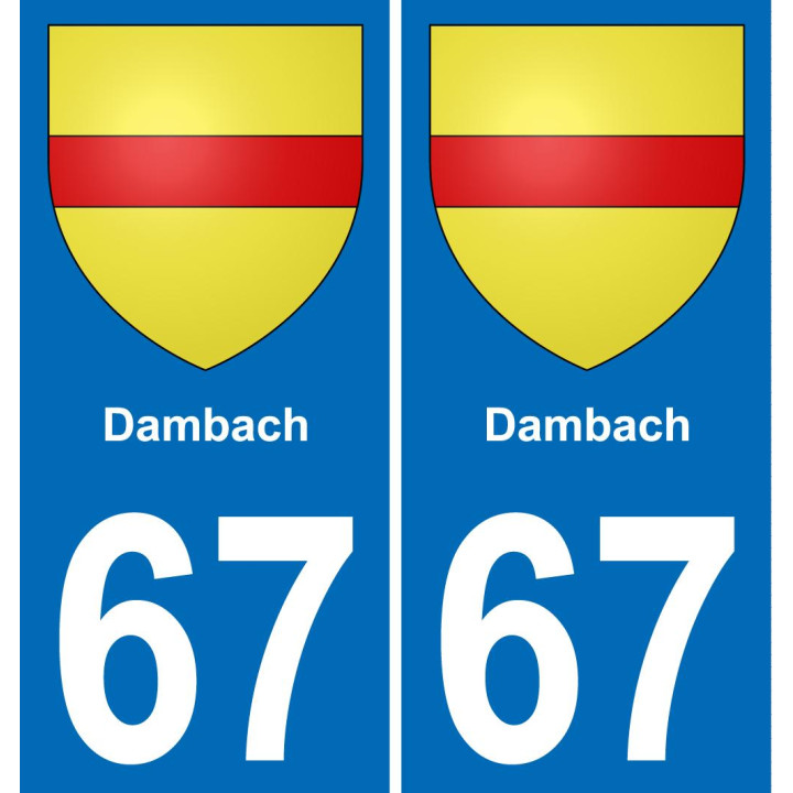 67 Dambach sticker plate registration city
