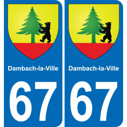 67 Dambach-la-Ville autocollant sticker plaque immatriculation auto ville