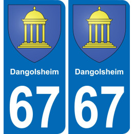 67 Dangolsheim autocollant sticker plaque immatriculation auto ville