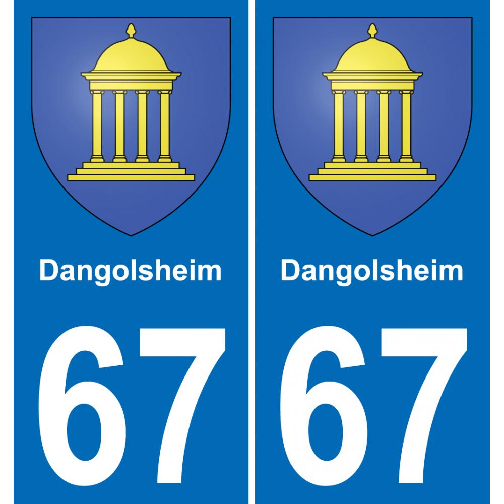 67 Dangolsheim sticker plate registration city