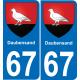 67 Daubensand autocollant sticker plaque immatriculation auto ville