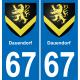 67 Dauendorf sticker plate registration city
