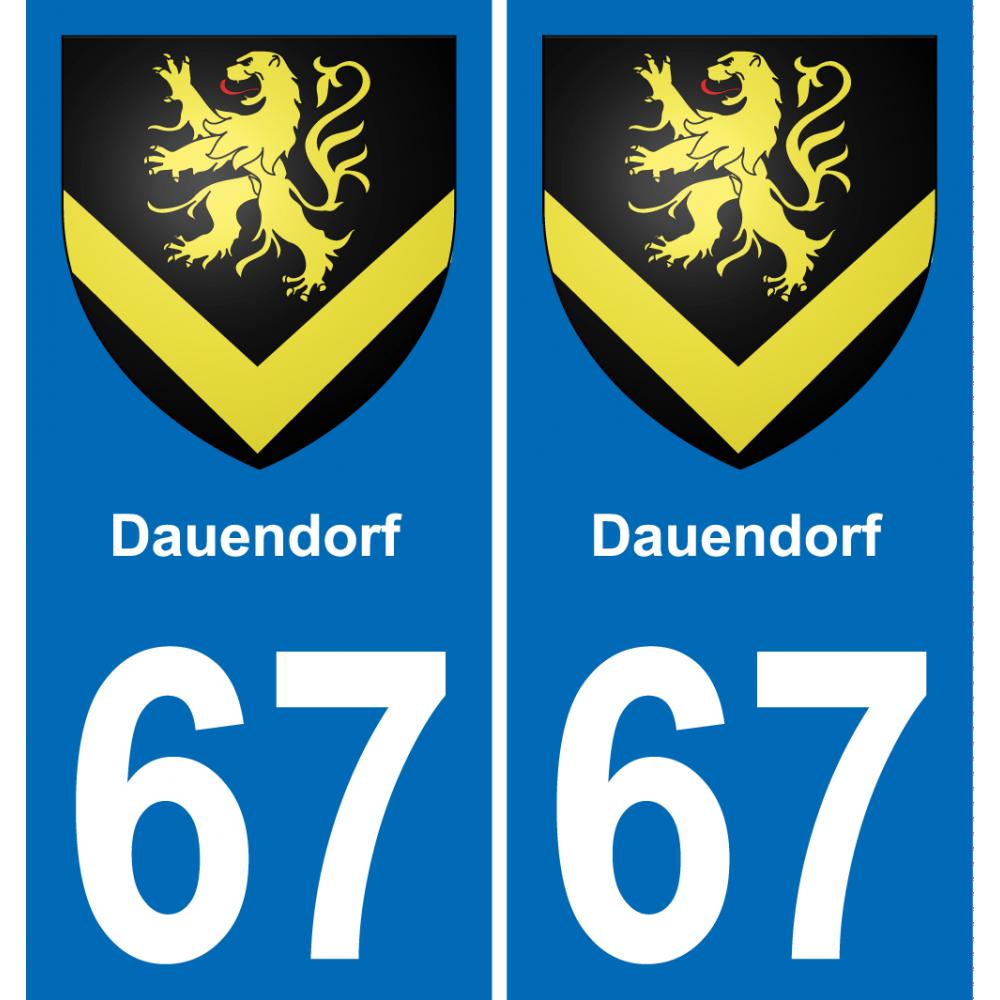 67 Dauendorf sticker plate registration city