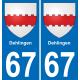 67 Dehlingen-aufkleber plakette ez stadt