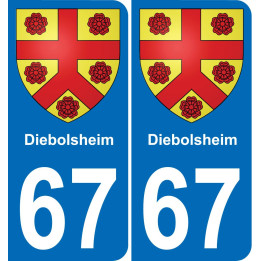 67 Diebolsheim autocollant sticker plaque immatriculation auto ville