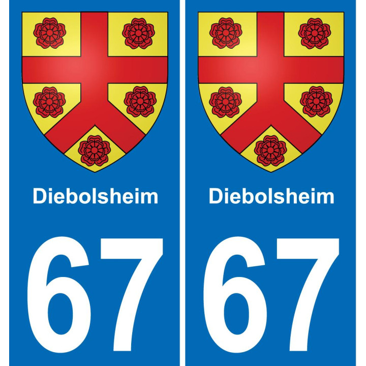 67 Diebolsheim sticker plate registration city